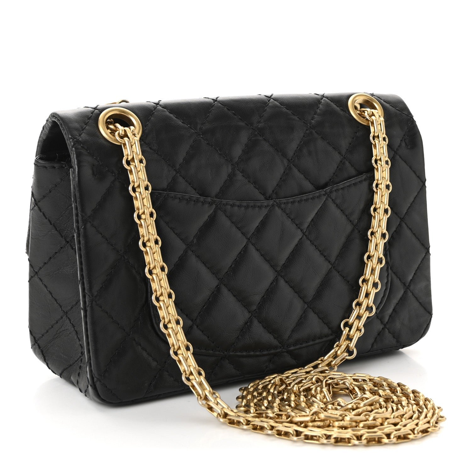 Aged Calfskin Quilted 2.55 Reissue Mini Flap Black - Image 3