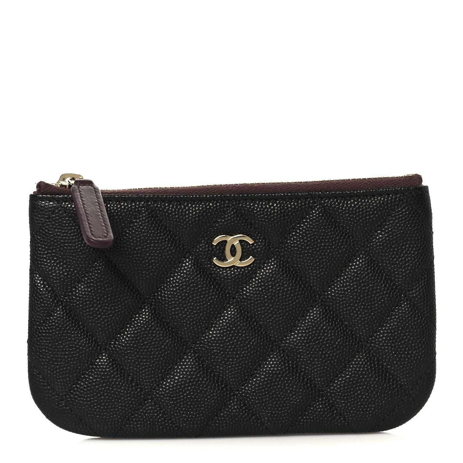 Caviar Quilted Small Cosmetic Case Black