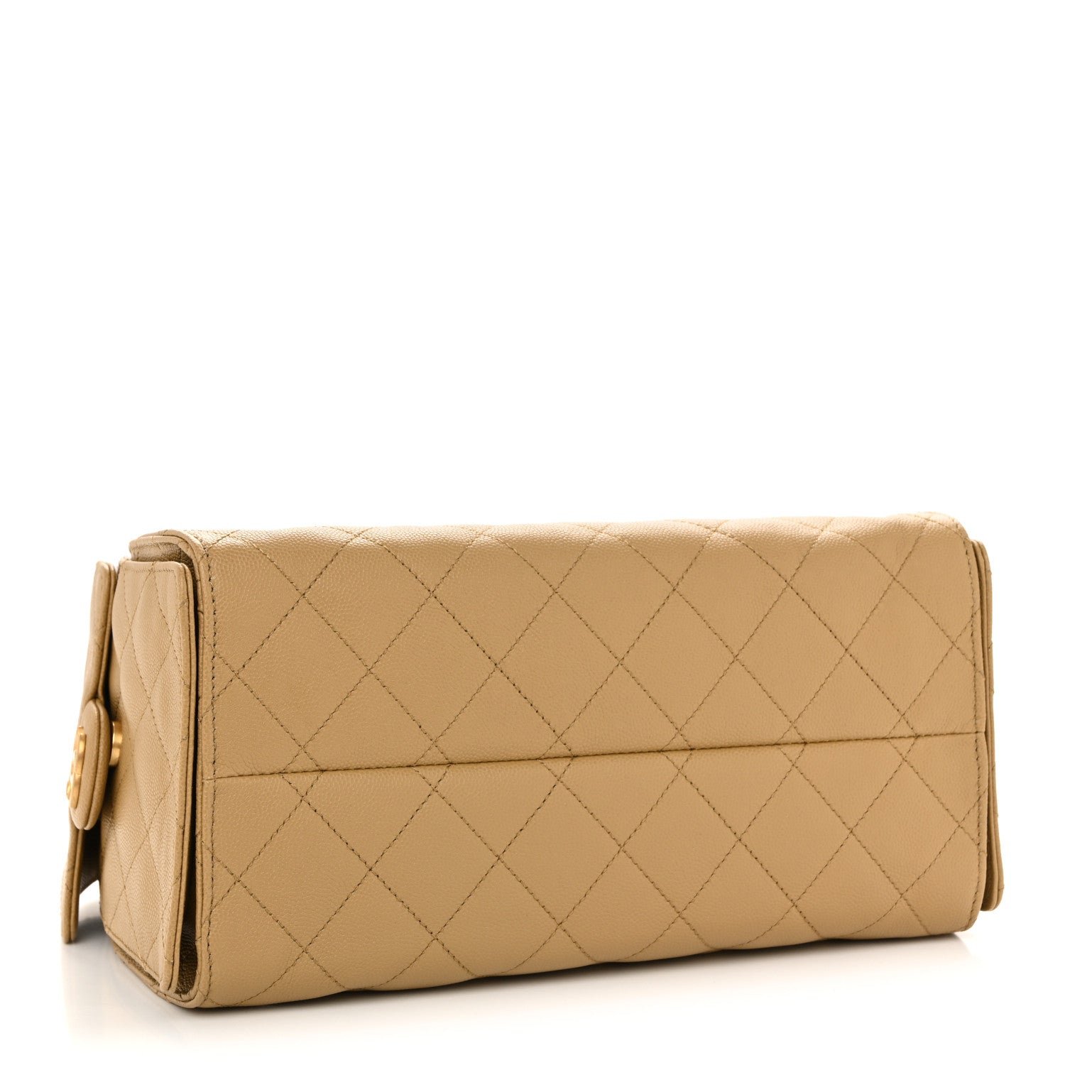 Caviar Quilted Small Chanel 25 Handbag Beige - Image 4