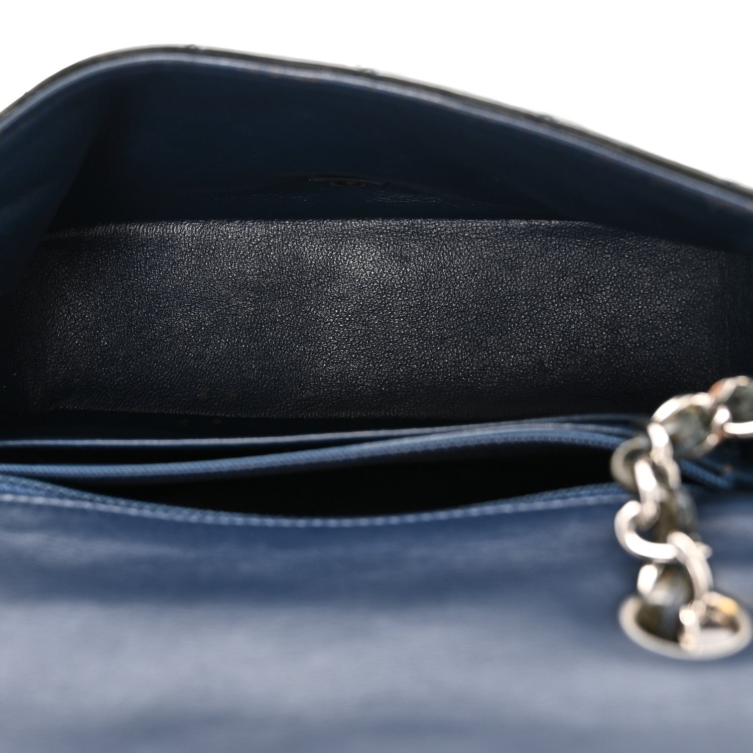 Patent Calfskin Quilted Mini Rectangular Flap Navy Blue - Image 5