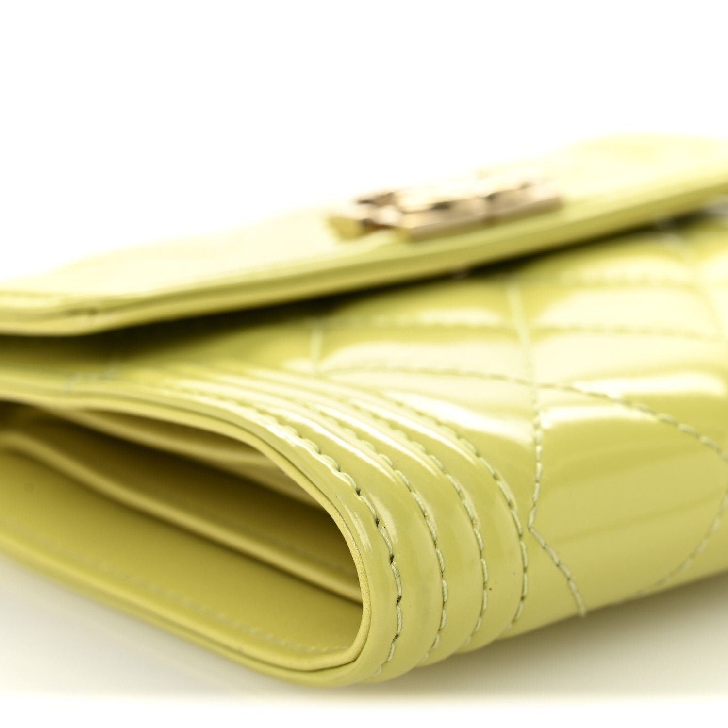 Patent Quilted Compact Boy Wallet Yellow - Image 10