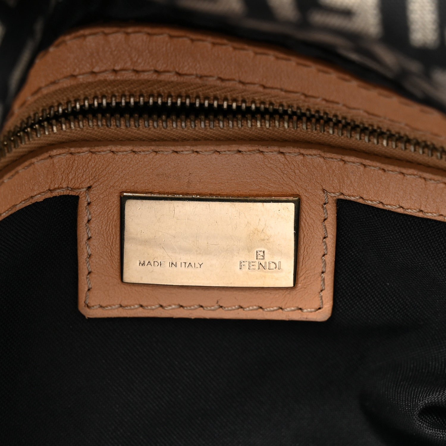 Fendi Zucchino Baguette (Beige/Black Canvas) - Image 6