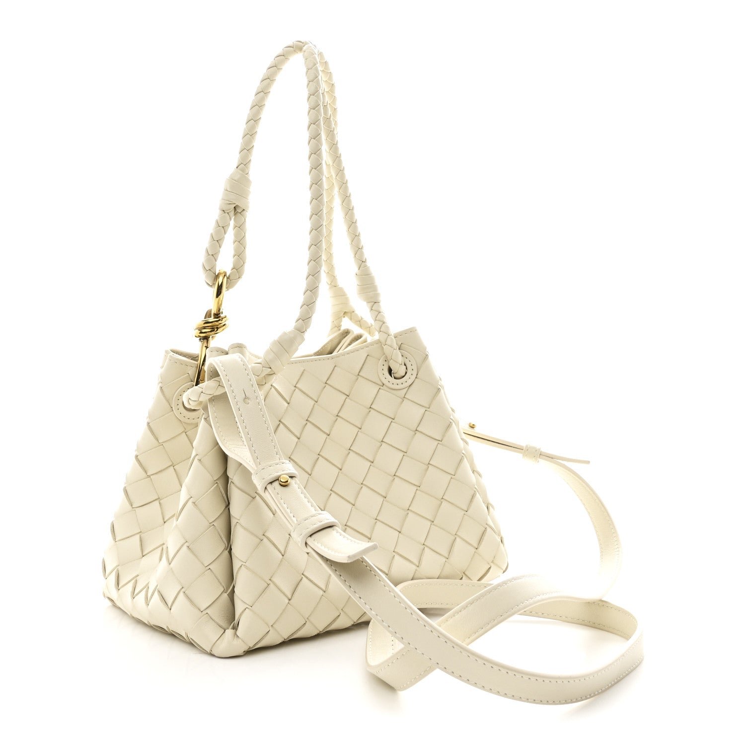 Nappa Intrecciato Small Parachute Shoulder Bag Sea Salt - Image 3