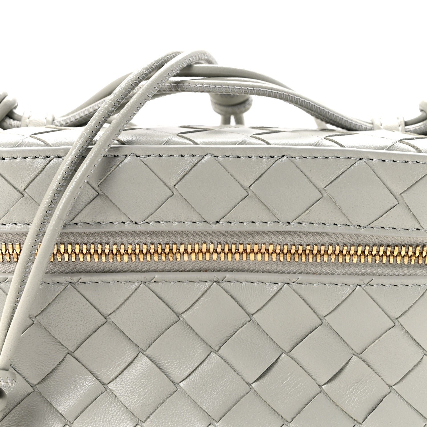 Nappa Intrecciato Small Vanity Case On Strap Agate Grey - Image 7