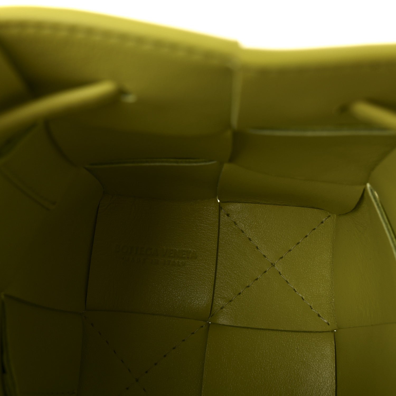 Nappa Maxi Intrecciato Mini Cassette Bucket Bag Kiwi - Image 6