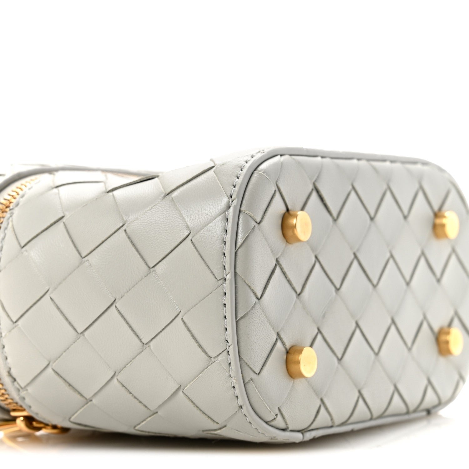 Nappa Intrecciato Small Vanity Case On Strap Agate Grey - Image 8