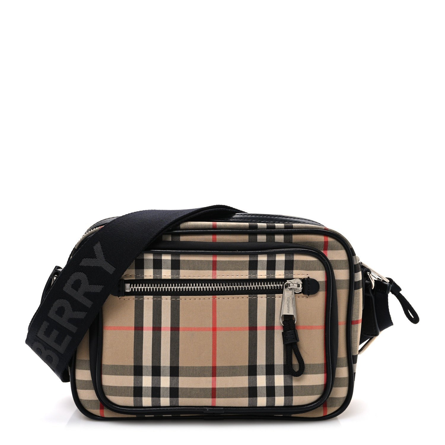 Vintage Check Calfskin Small Camera Bag Archive Beige