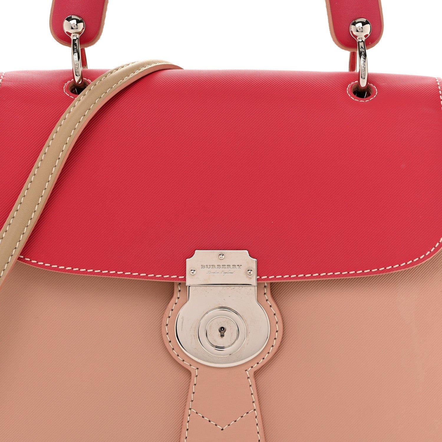 Trench Calfskin DK88 Medium Top Handle Bag Ash Rose Beige Russet - Image 9