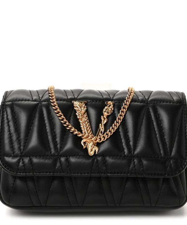 Nappa Quilted Virtus Evening Bag Black
