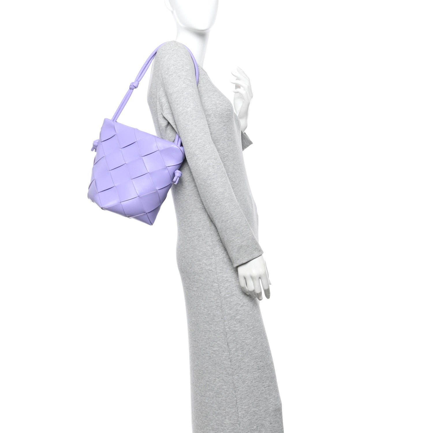 Nappa Maxi Intrecciato Clasp Bucket Bag Wisteria - Image 2