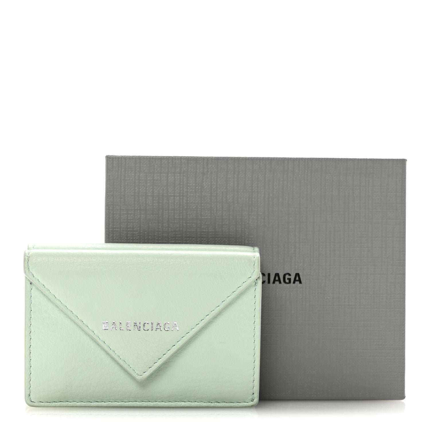 Smooth Calfskin Mini Papier Wallet Light Mint - Image 9