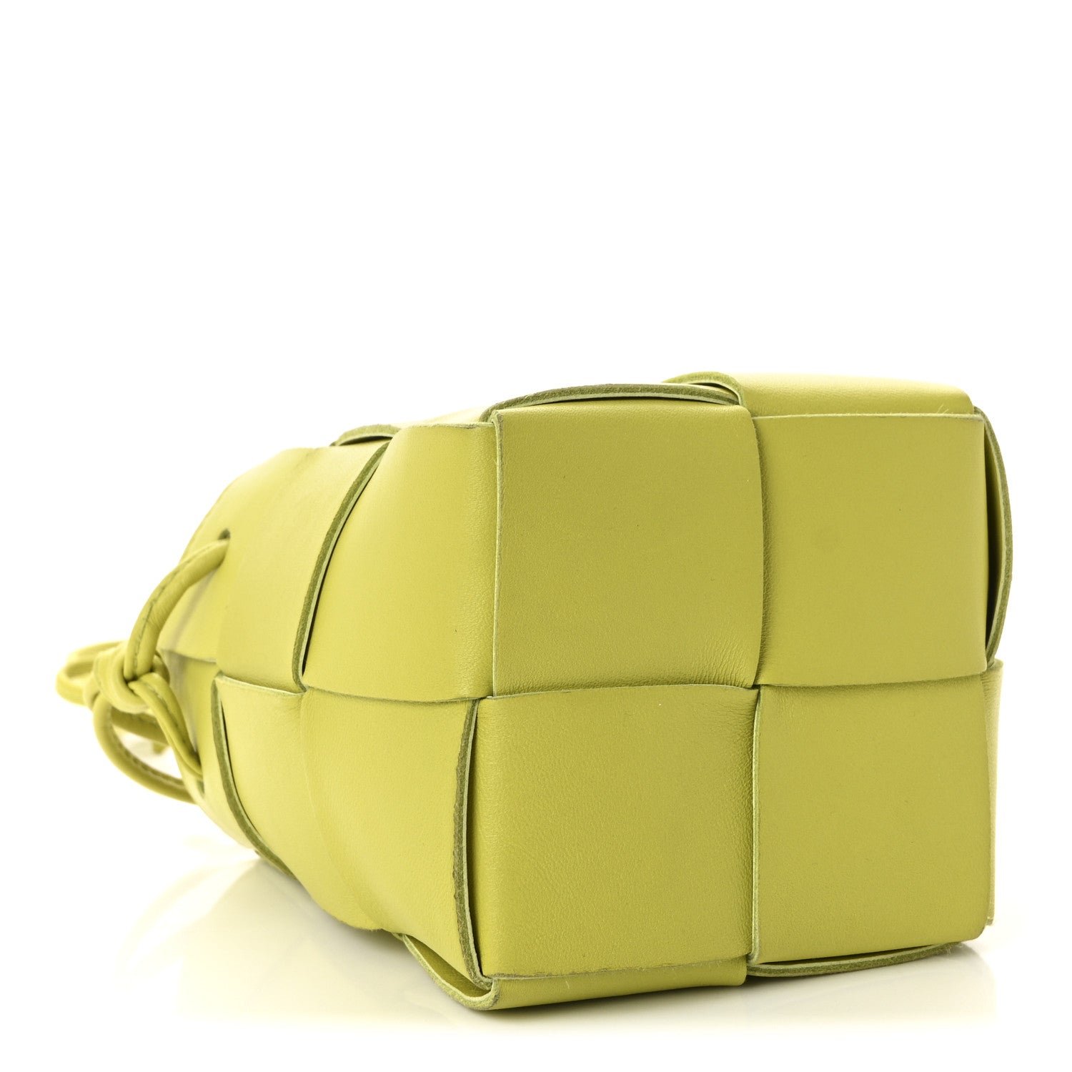 Nappa Maxi Intrecciato Mini Cassette Bucket Bag Kiwi - Image 4