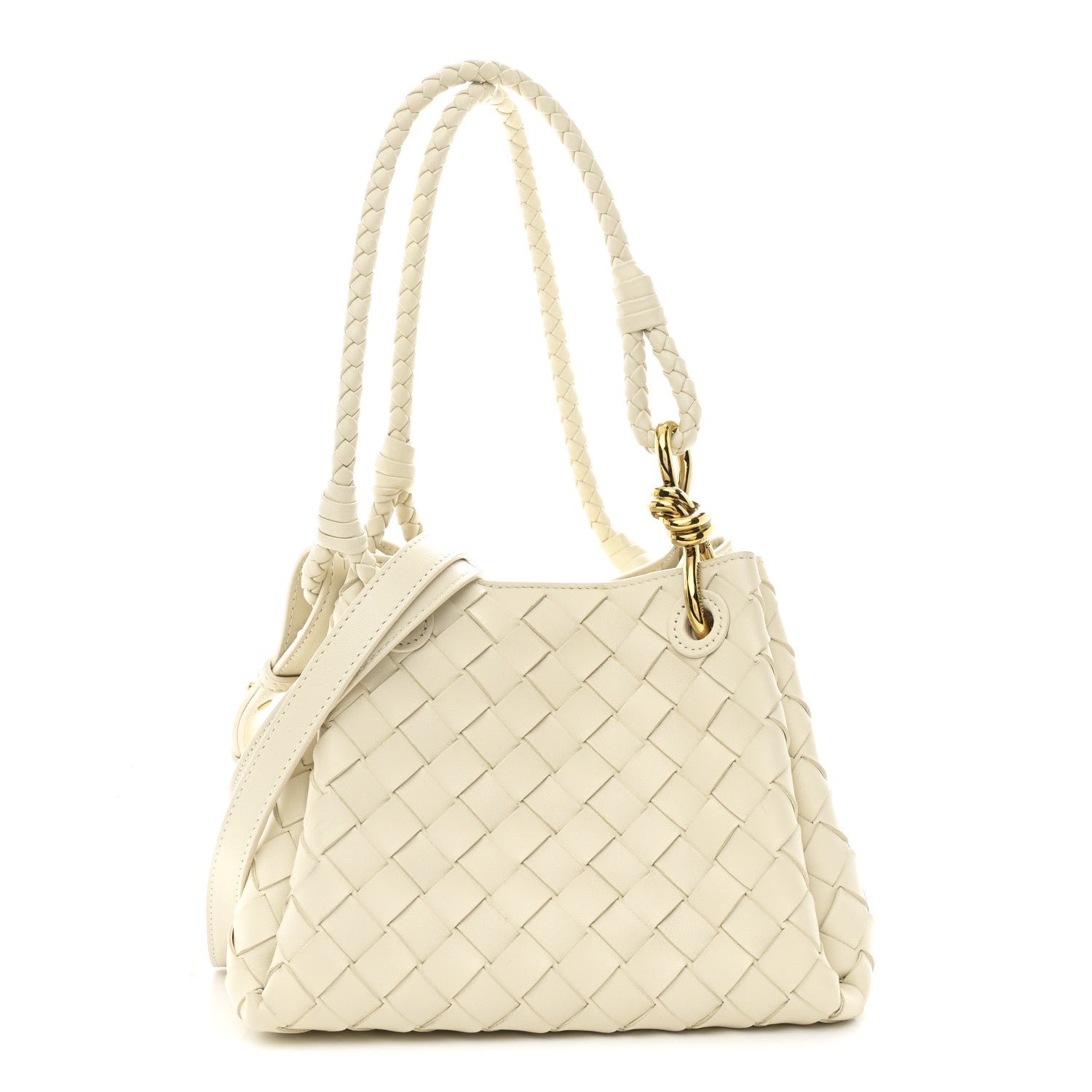 Nappa Intrecciato Small Parachute Shoulder Bag Sea Salt