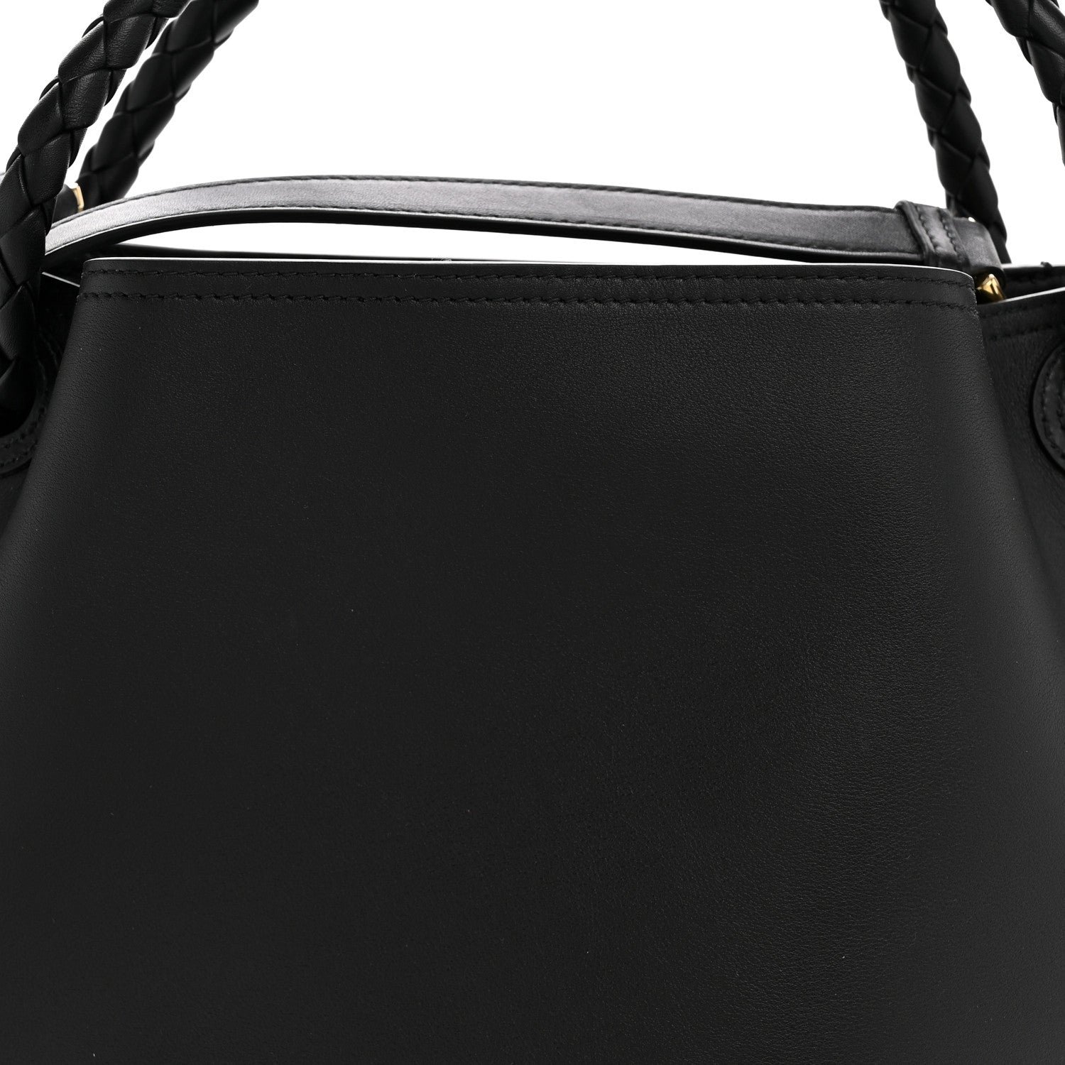 Silky Calfskin Small Andiamo Bucket Bag Black - Image 8