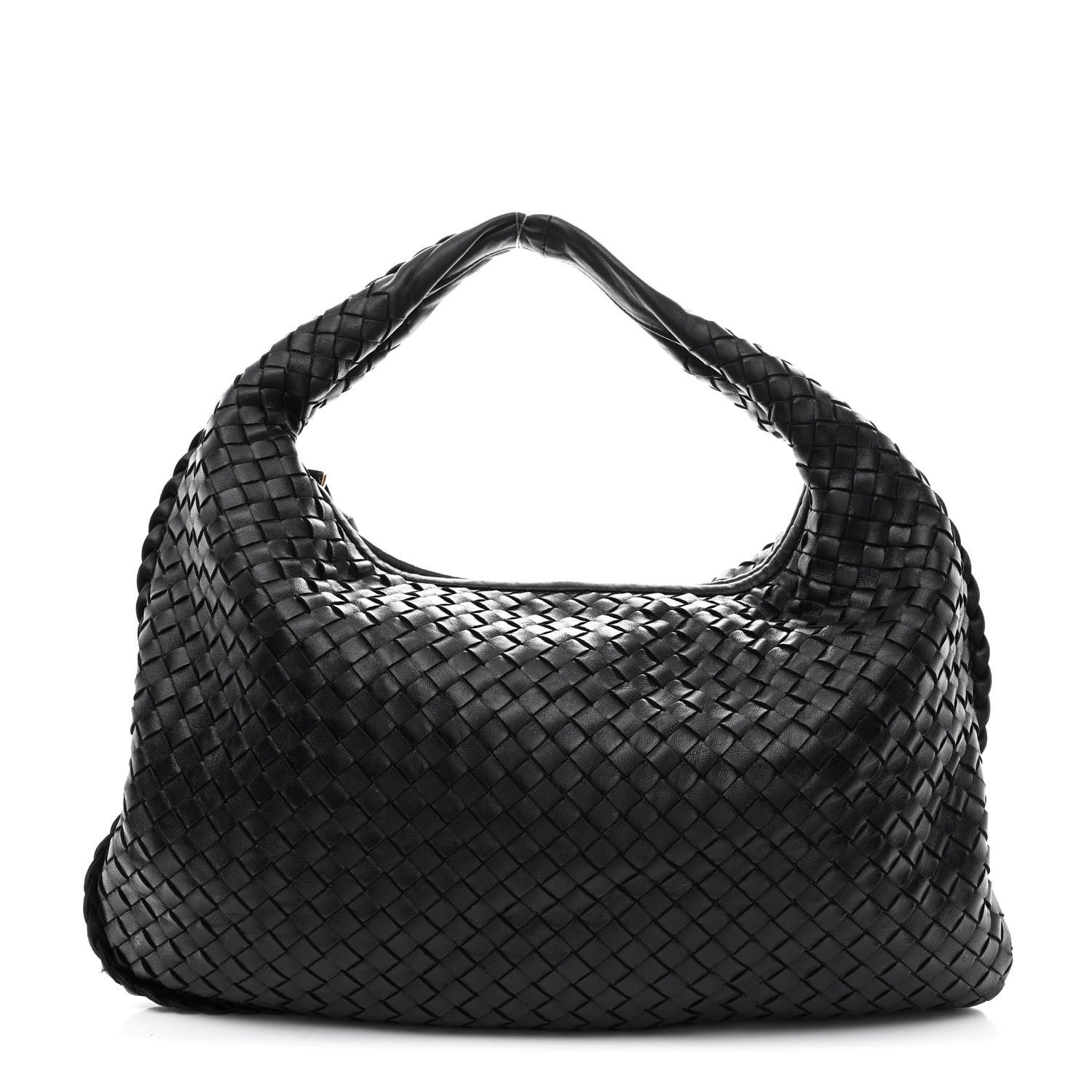 Nappa Intrecciato Medium Veneta Hobo Black