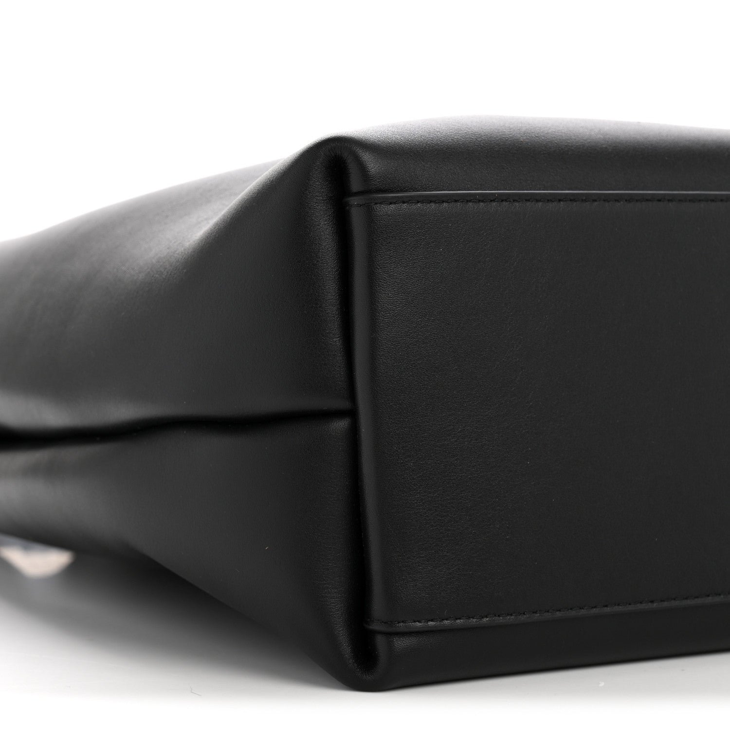 Silky Calfskin Small Andiamo Bucket Bag Black - Image 9