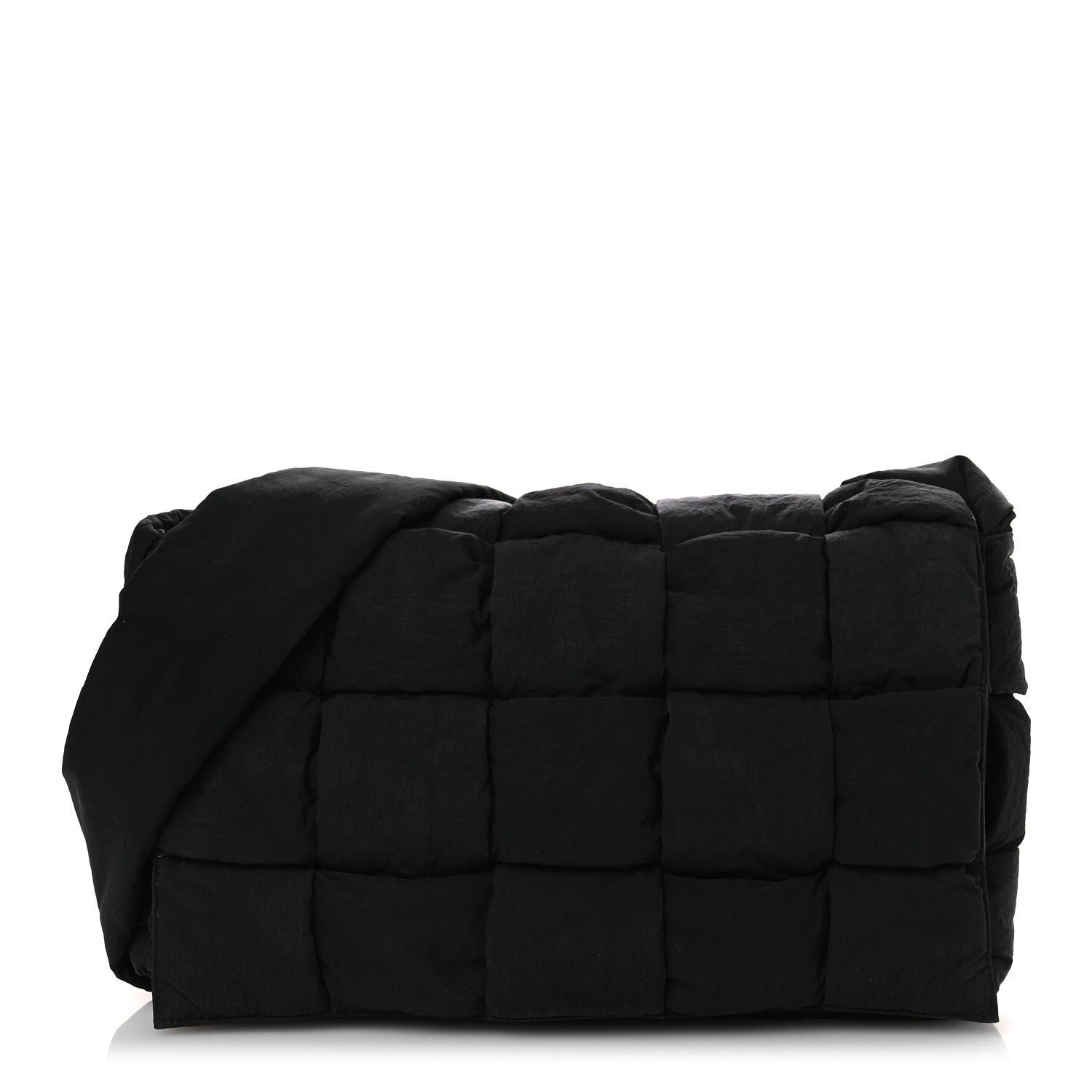 Nylon Intrecciato Padded Tech Maxi Cassette Bag Black