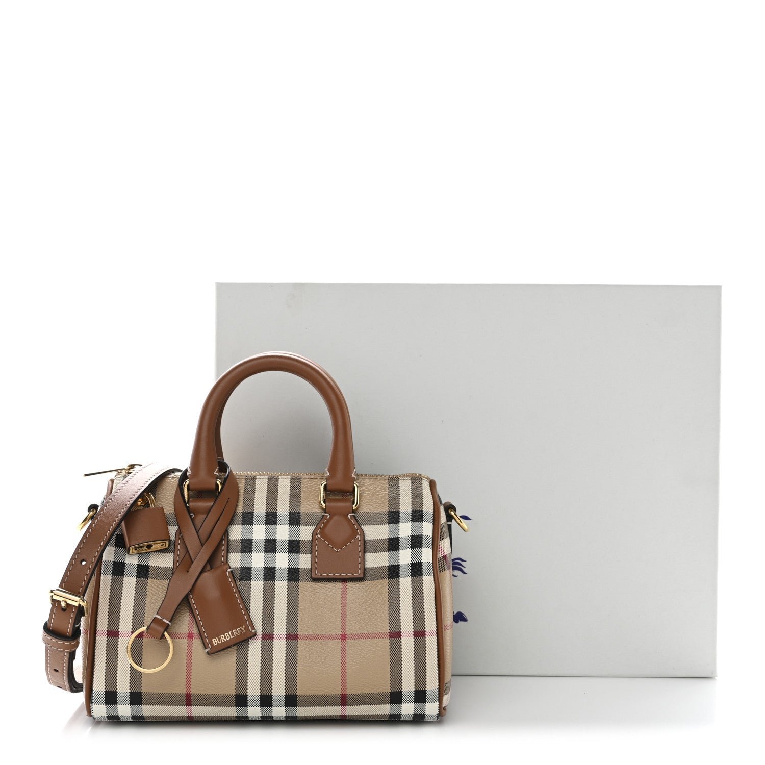 Vintage Check Mini Bowling Bag Briar Brown - Image 10