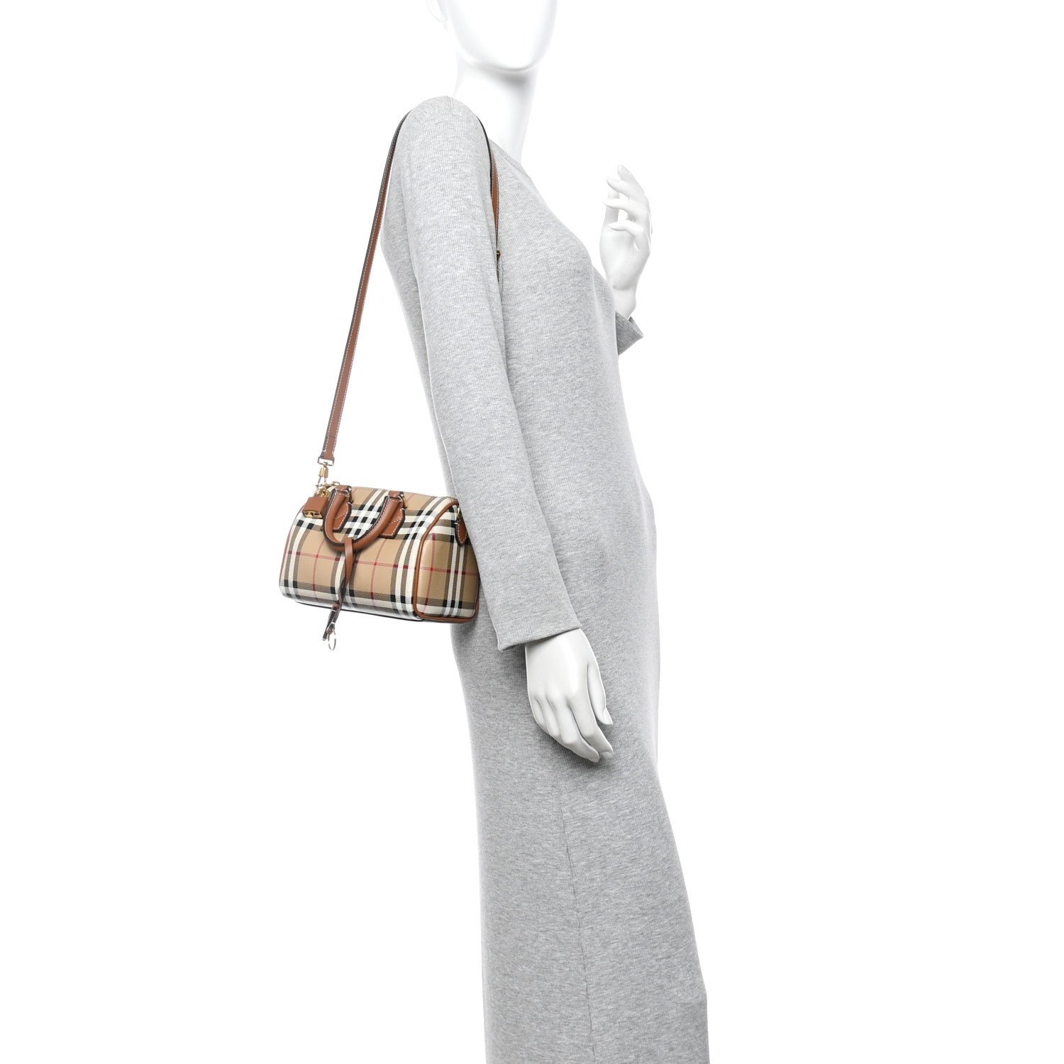 Vintage Check Mini Bowling Bag Briar Brown - Image 2