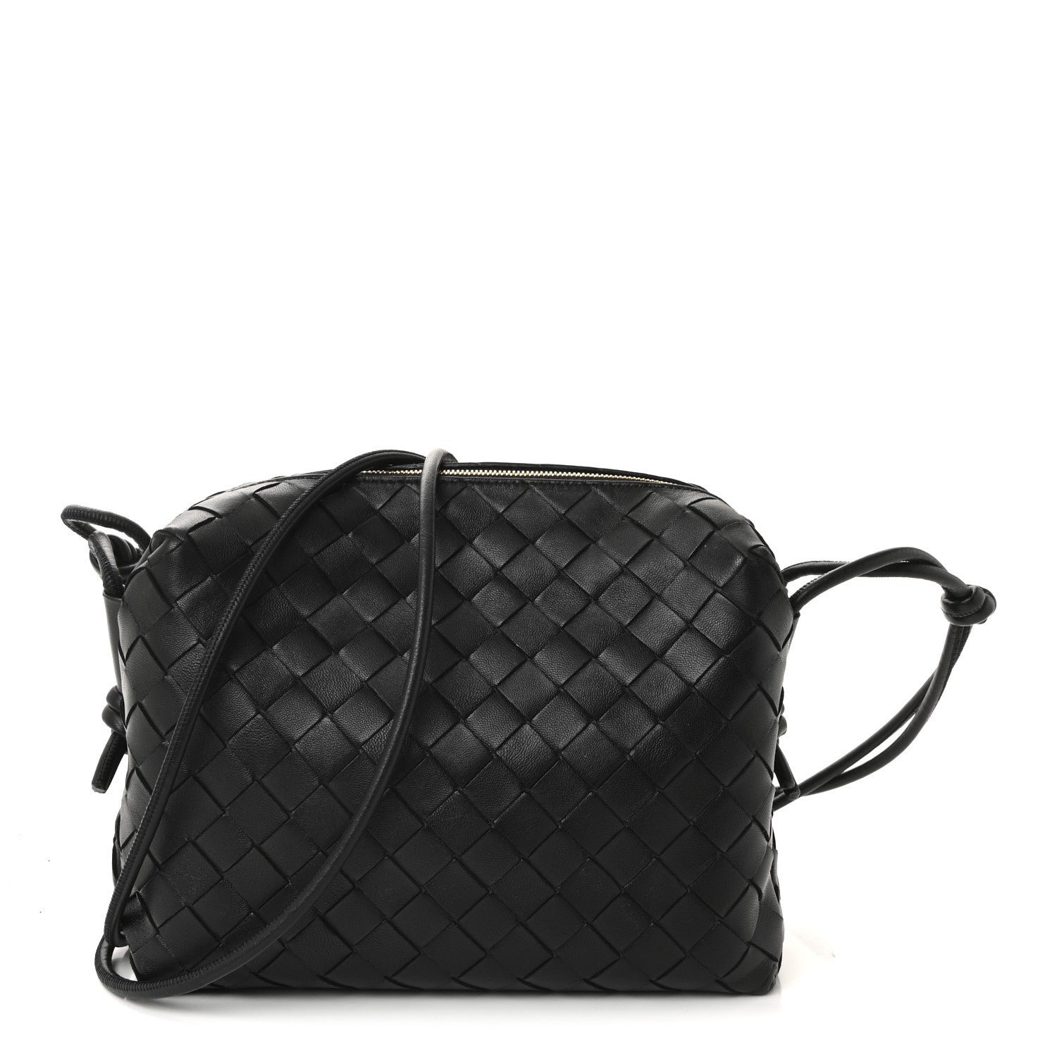 Nappa Intrecciato Small Loop Camera Bag Black