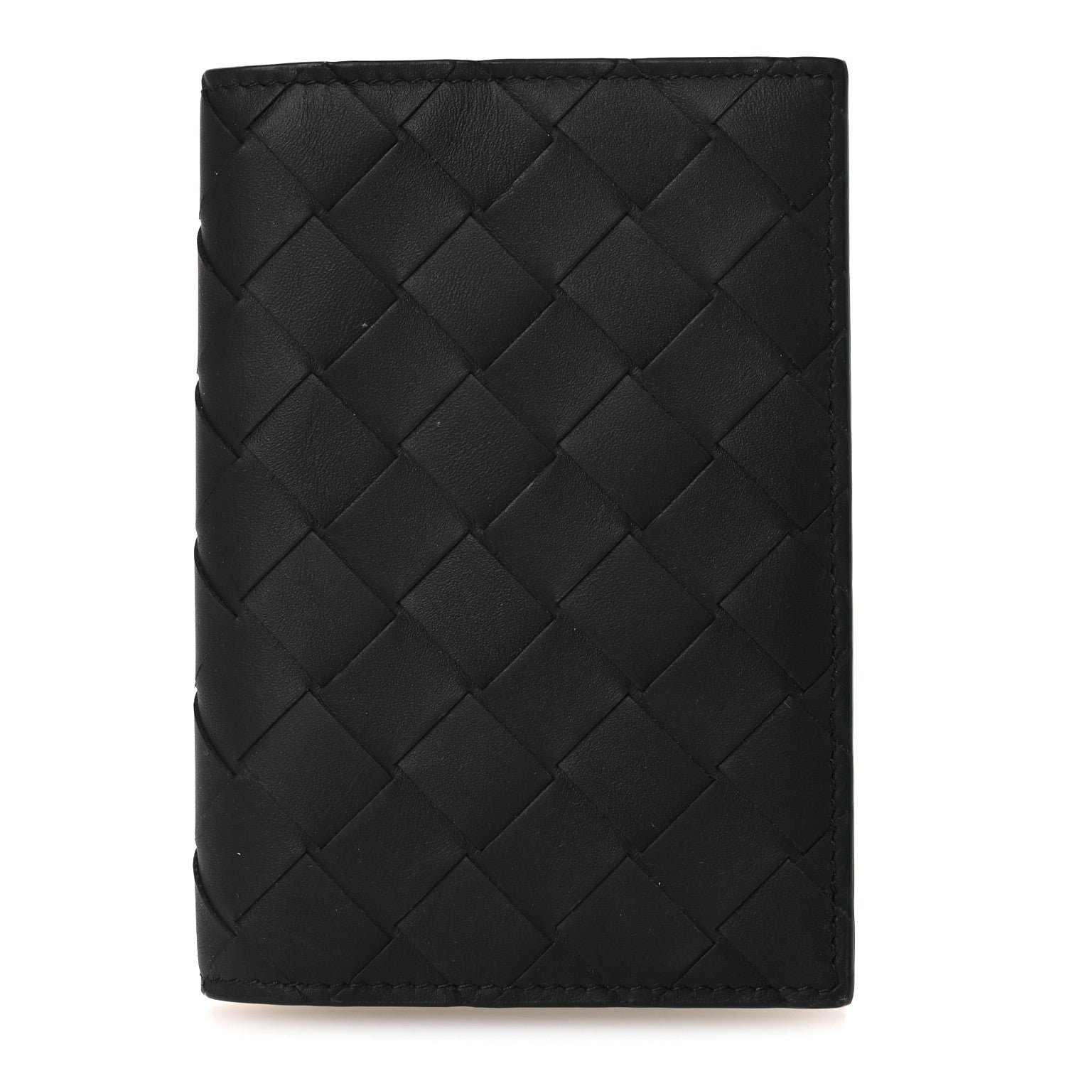 Nappa Intrecciato Passport Case Black