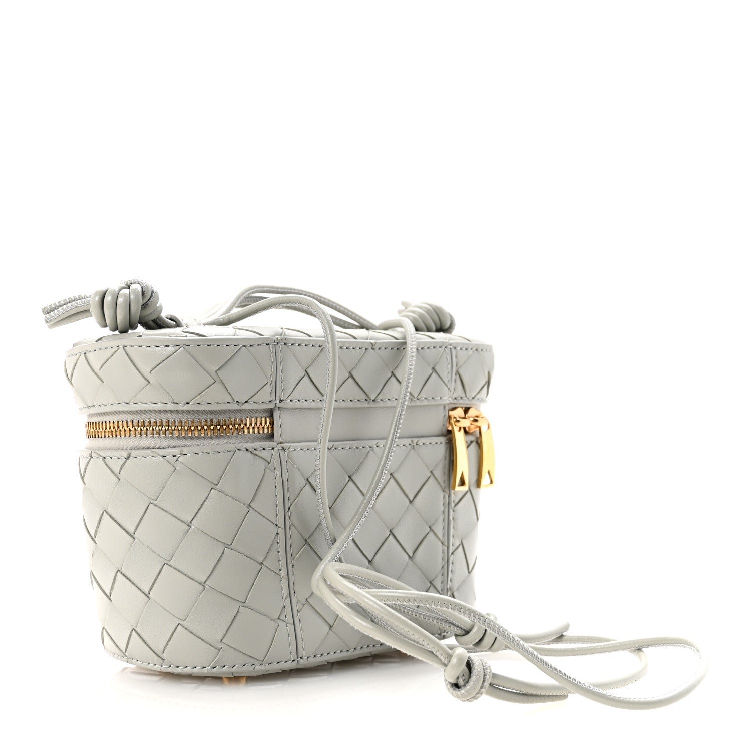 Nappa Intrecciato Small Vanity Case On Strap Agate Grey - Image 3