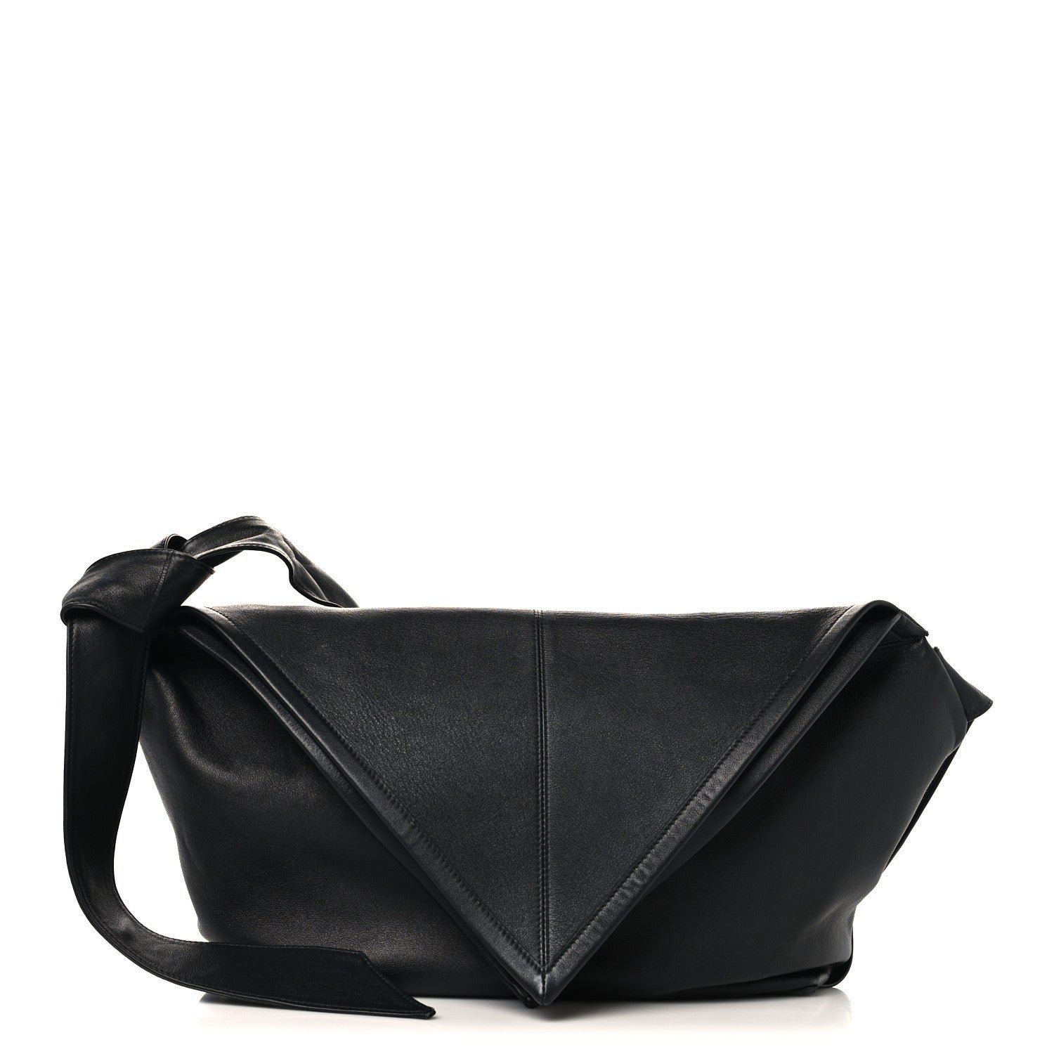 Silky Calfskin Medium Sawyer Messenger Bag Black