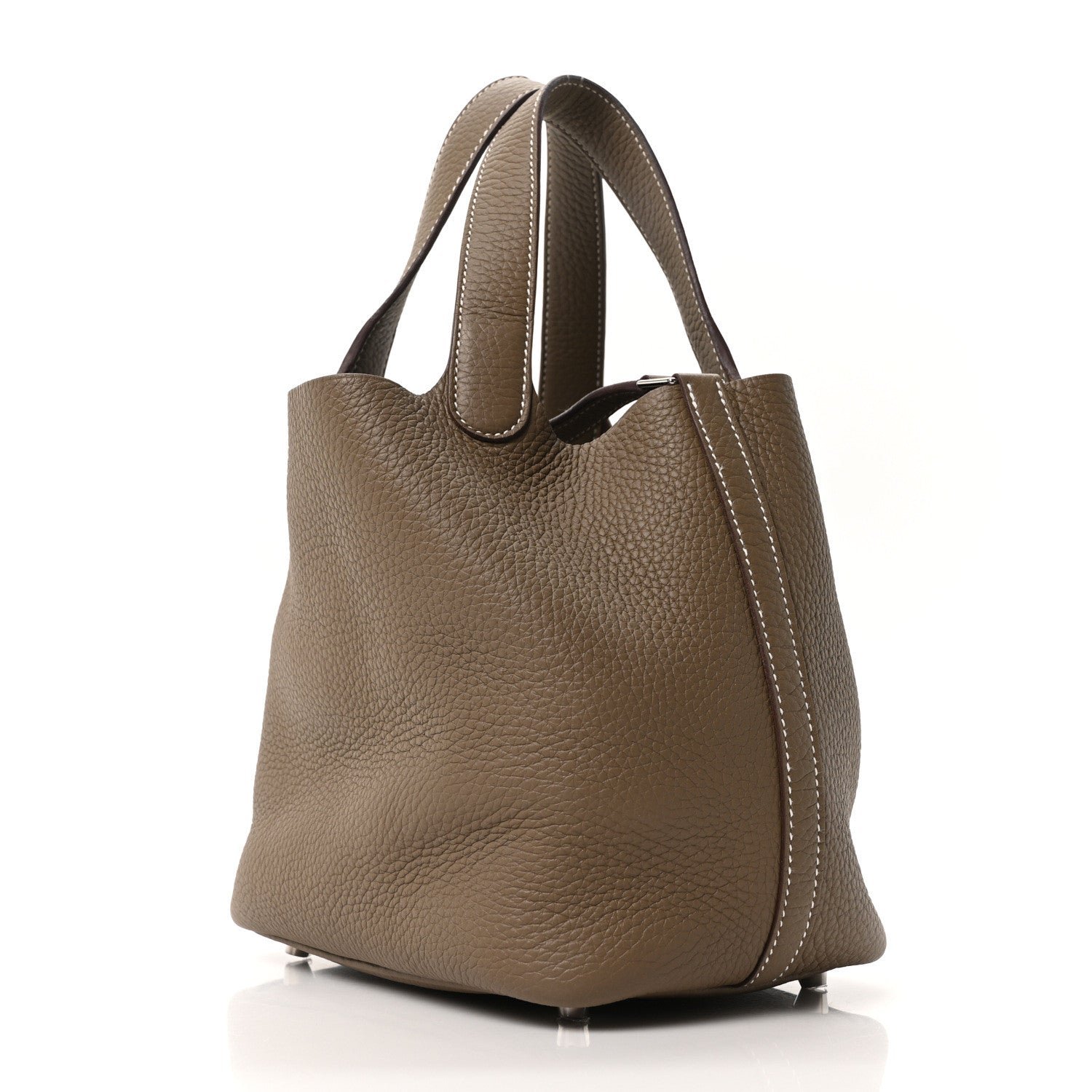 Taurillon Clemence Picotin Lock 18 PM Etoupe - Image 3