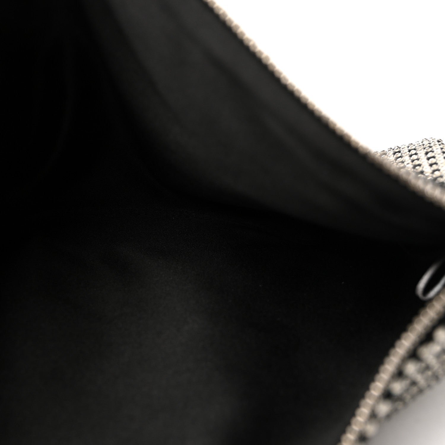 Suede Crystal Chain Top Handle Bag Black - Image 5