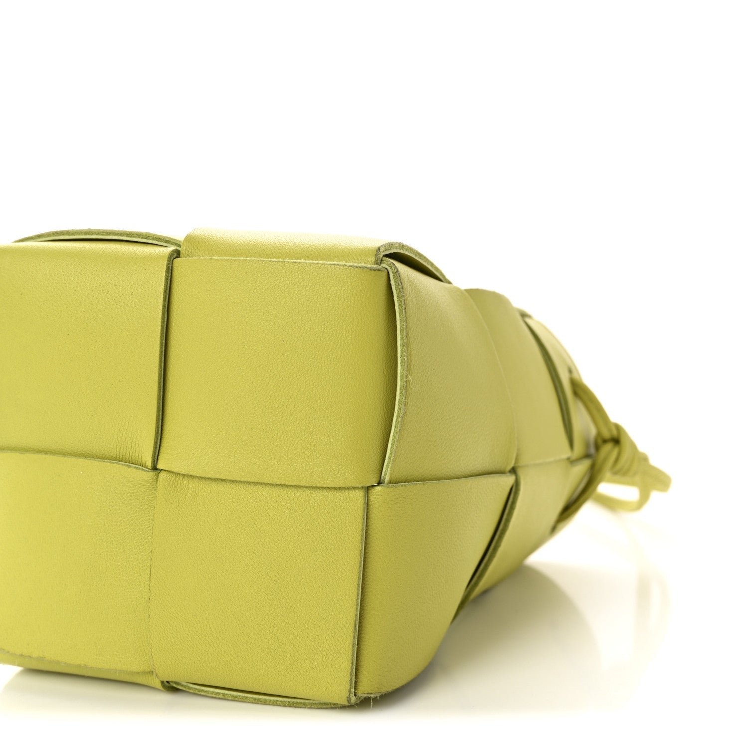 Nappa Maxi Intrecciato Mini Cassette Bucket Bag Kiwi - Image 9