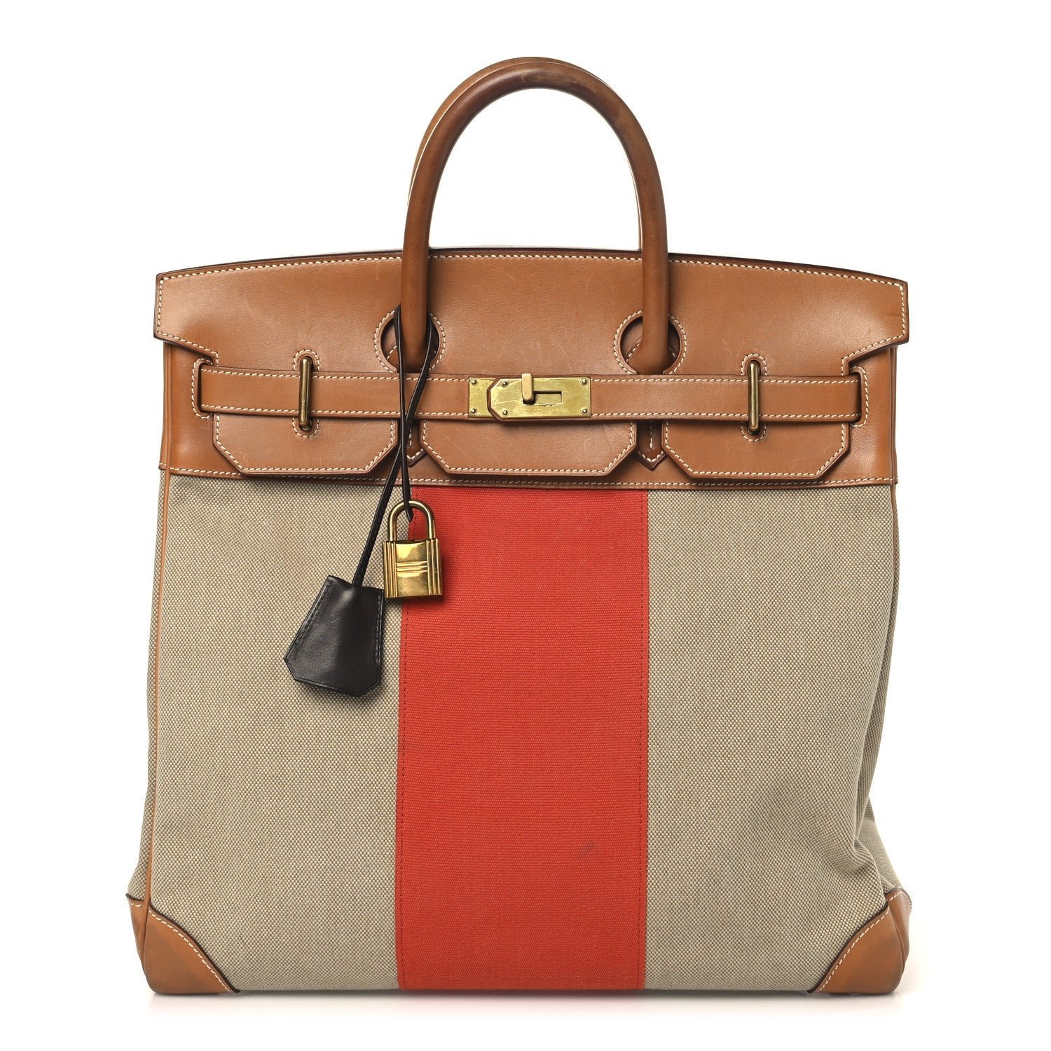 Toile Natural Barenia Flag HAC Birkin 40 Fauve Paprika