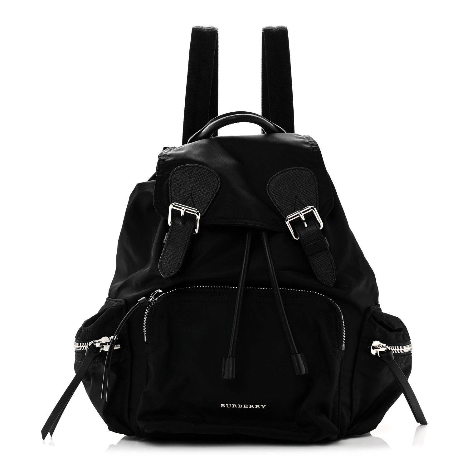 Nylon Medium Crossbody Rucksack Backpack Black
