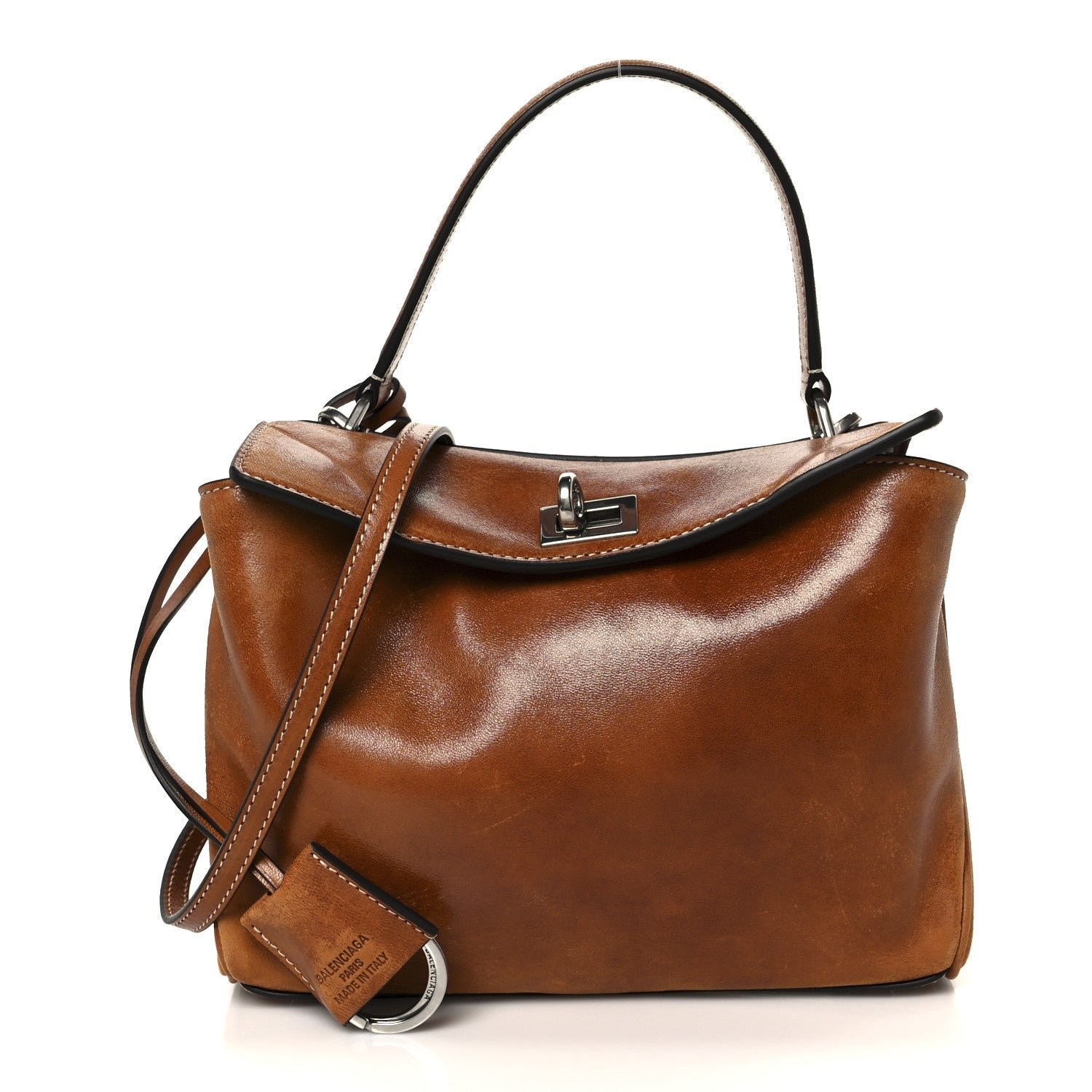 Vegetable Tanned Lambskin Mini Rodeo Top Handle Handbag Tan Cowboy