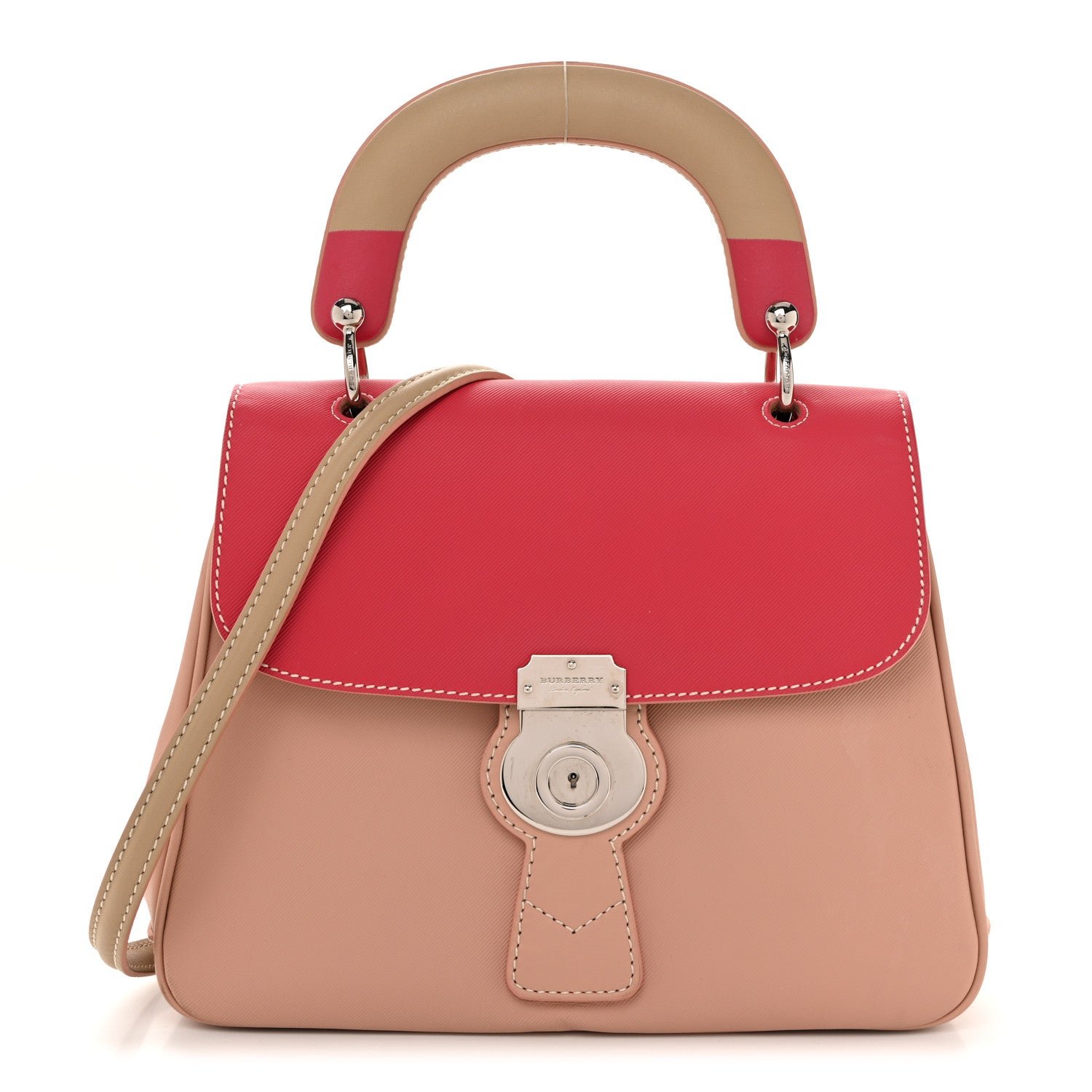 Trench Calfskin DK88 Medium Top Handle Bag Ash Rose Beige Russet