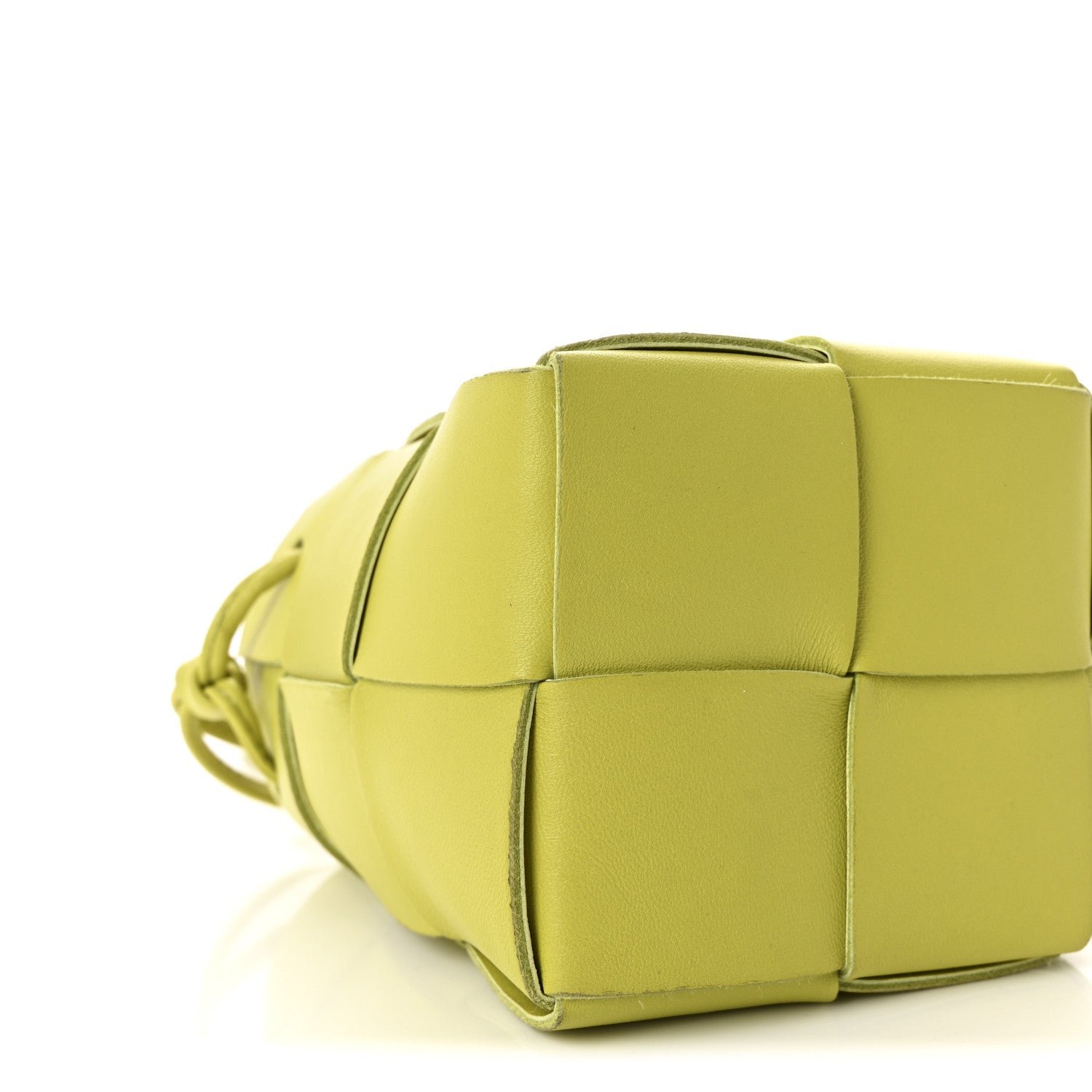 Nappa Maxi Intrecciato Mini Cassette Bucket Bag Kiwi - Image 8
