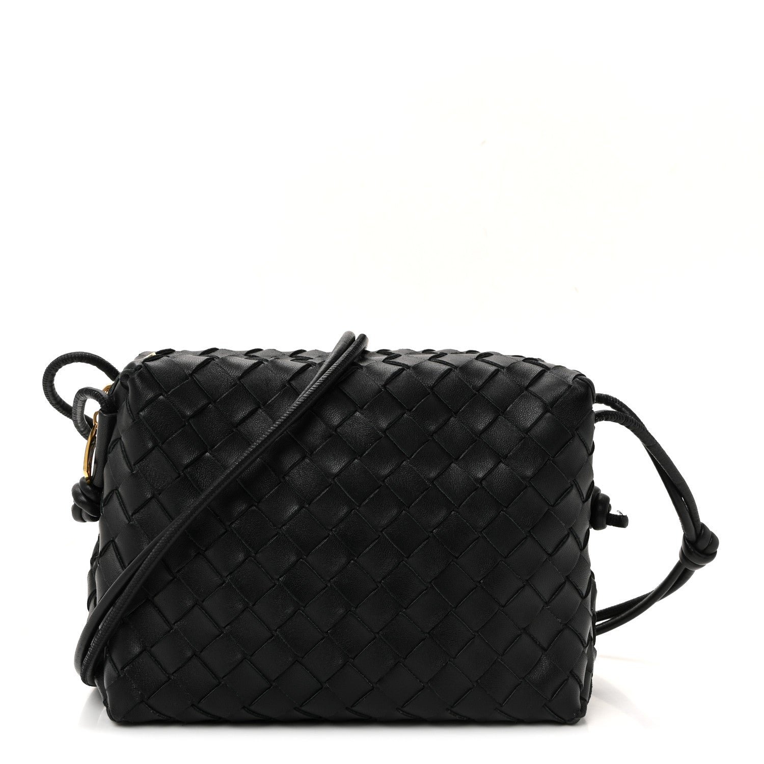 Nappa Intrecciato Small Loop Camera Bag Black