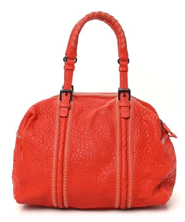 Pebbled Lambskin Top Handle Satchel Vesuvio