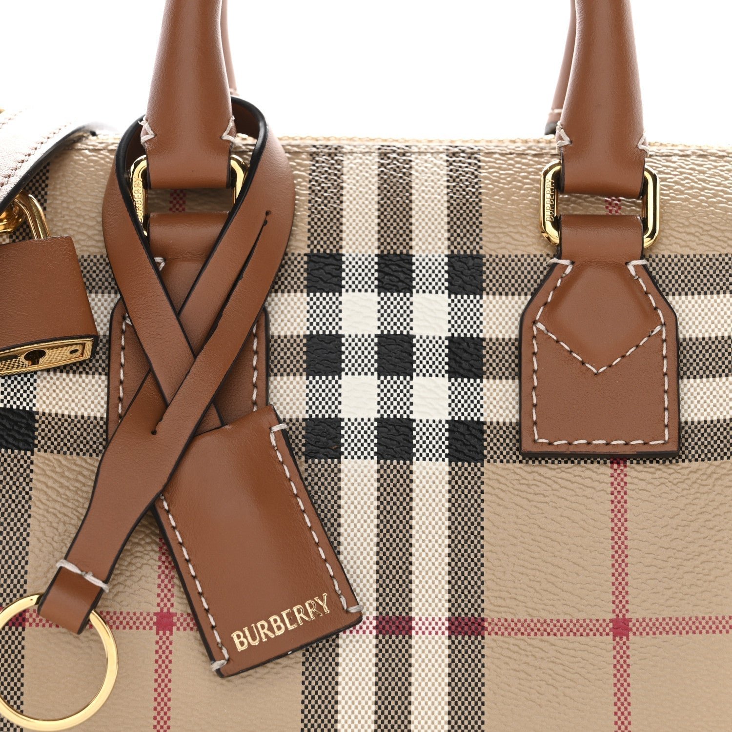 Vintage Check Mini Bowling Bag Briar Brown - Image 7