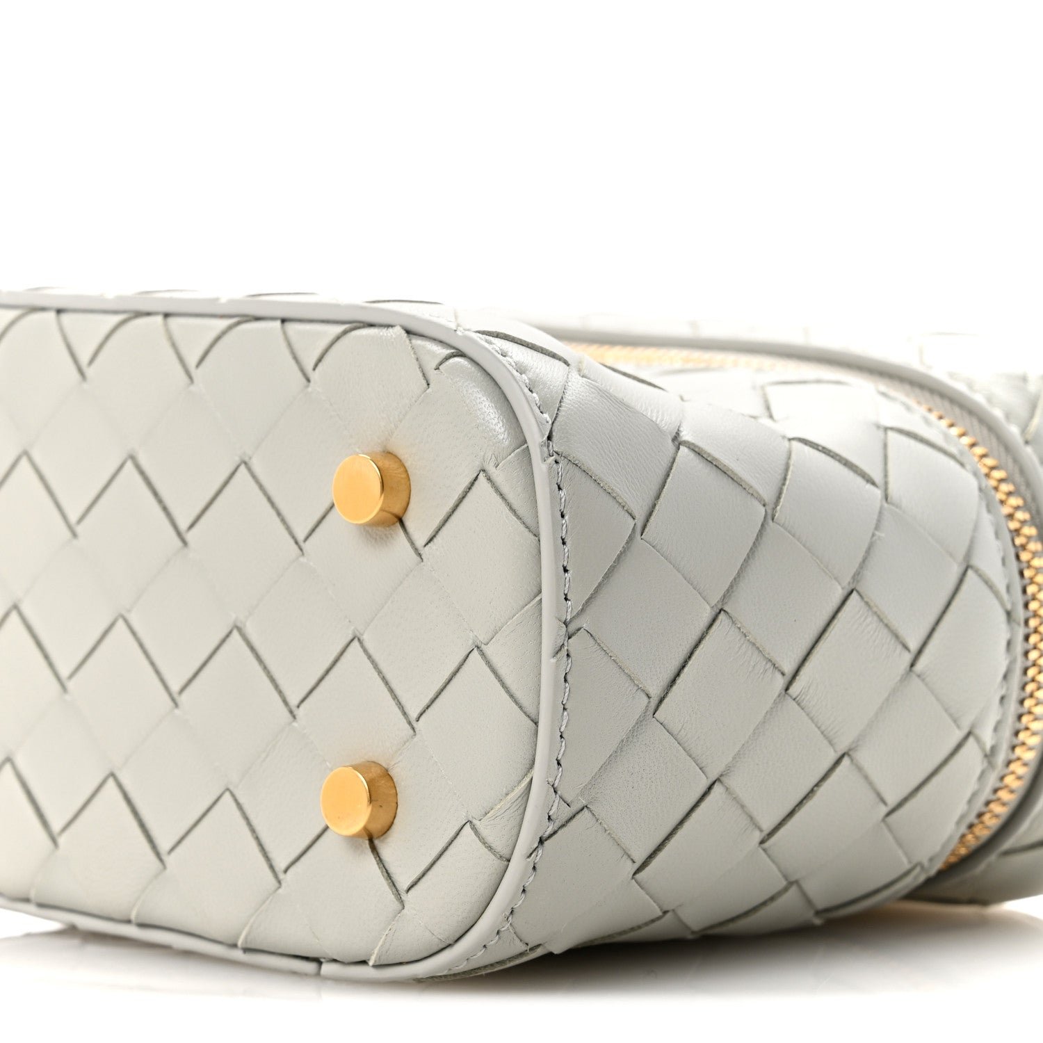 Nappa Intrecciato Small Vanity Case On Strap Agate Grey - Image 9