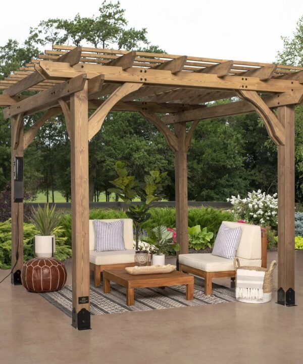 10 x 10 Fairhaven Pergola Rustic Finish
