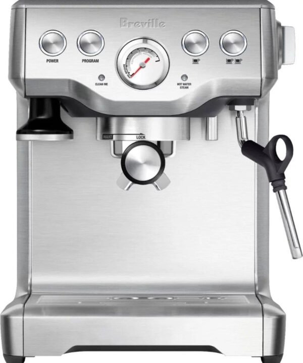 Breville – the Infuser Manual Espresso Machine with 15 bars of pressure, Milk Frother and Water filtration – Silver
