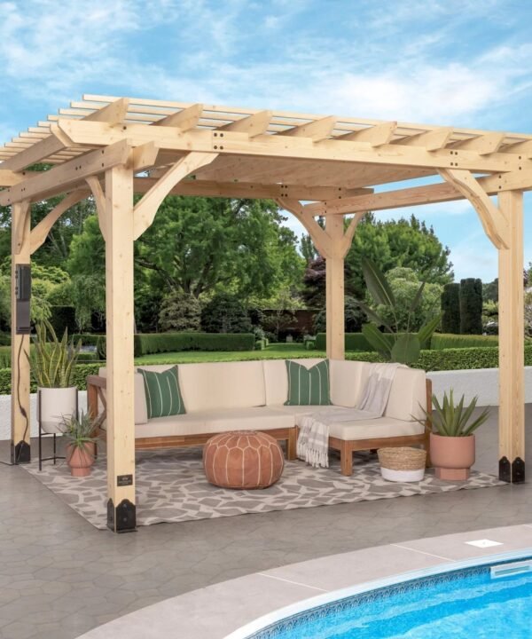 Backyard Discovery 12 x 10 Fairhaven Natural Nordic Spruce Pergola