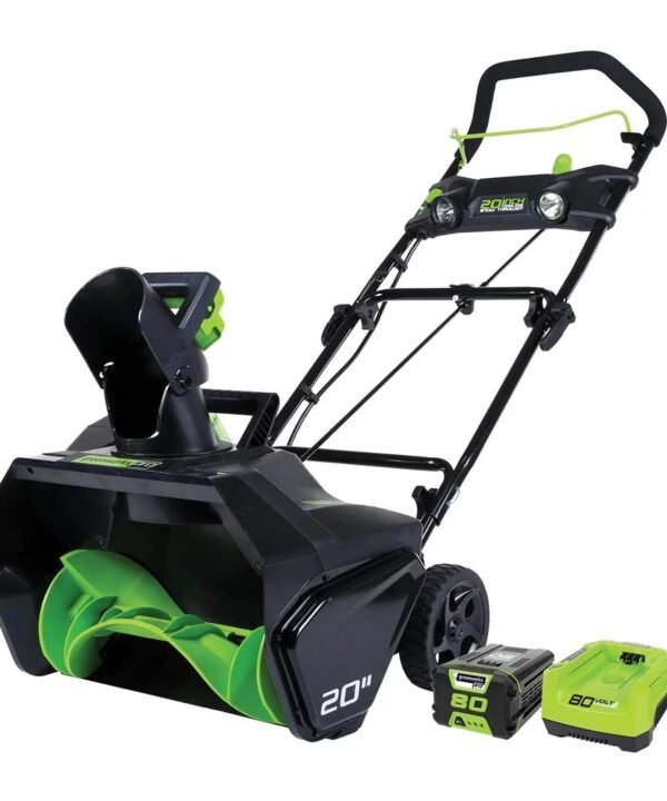 Greenworks Pro 80V 20 inch Snow Thrower with 2Ah Battery and Charger