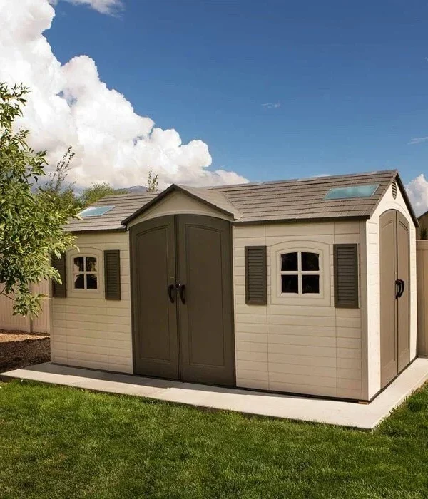 Lifetime 60079 Outdoor Storage Dual Entry Shed, 15 x 8 ft, Desert Sand (B00CTVQ6UG)