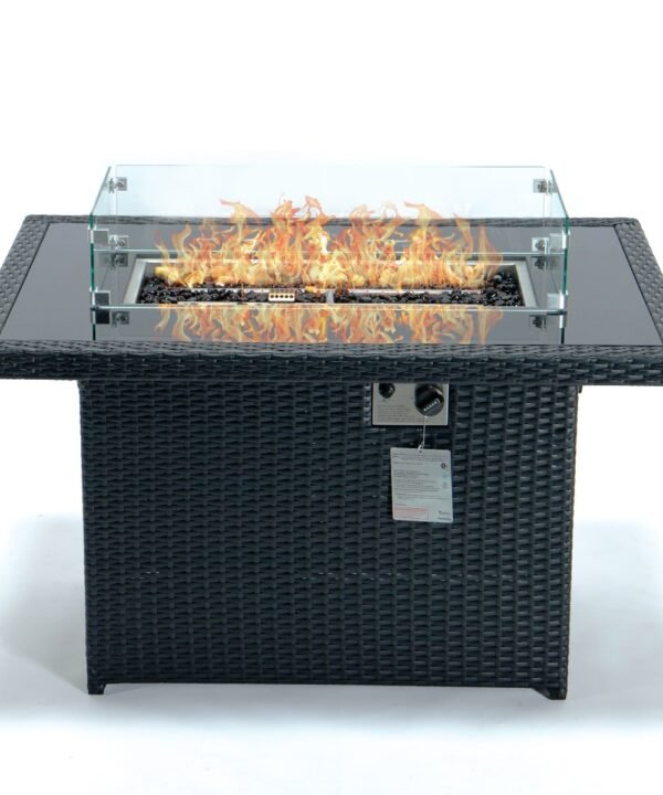 Cheltenham Modern Black Rattan Fire Pit