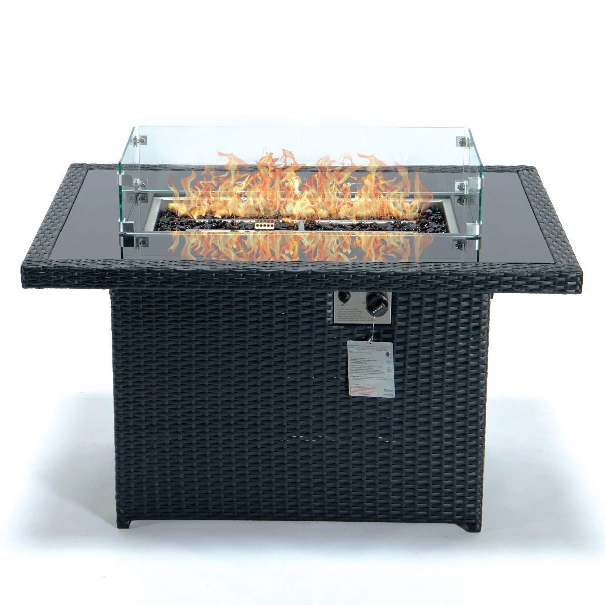 Cheltenham Modern Black Rattan Fire Pit