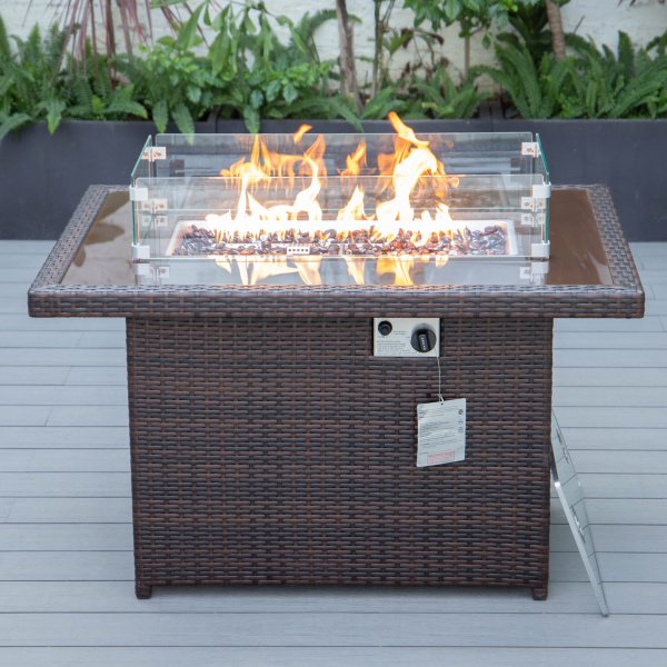 Cheltenham Modern Brown Rattan Fire Pit