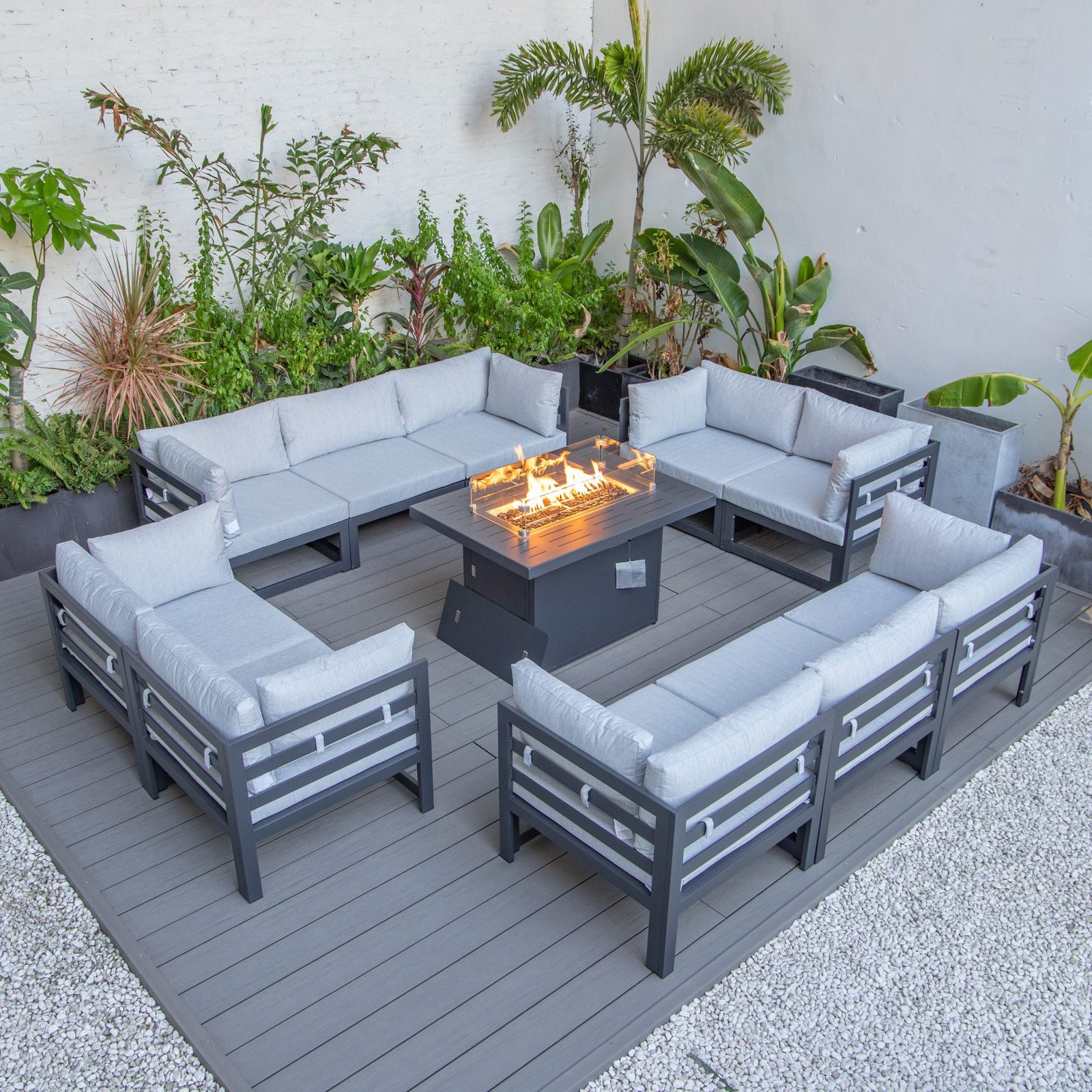 Cheltenham Aluminium 10 Seater Sofa Set With Fire Pit